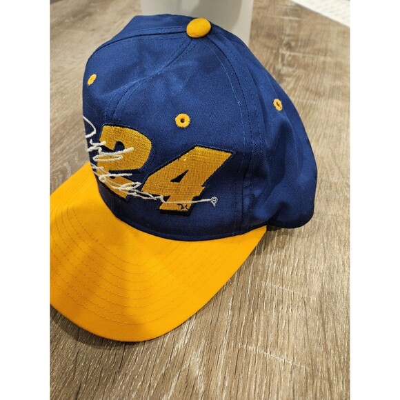 Jeff Gordon Snapback Hat Nascar 24 Blue Yellow Cap - Picture 2 of 7